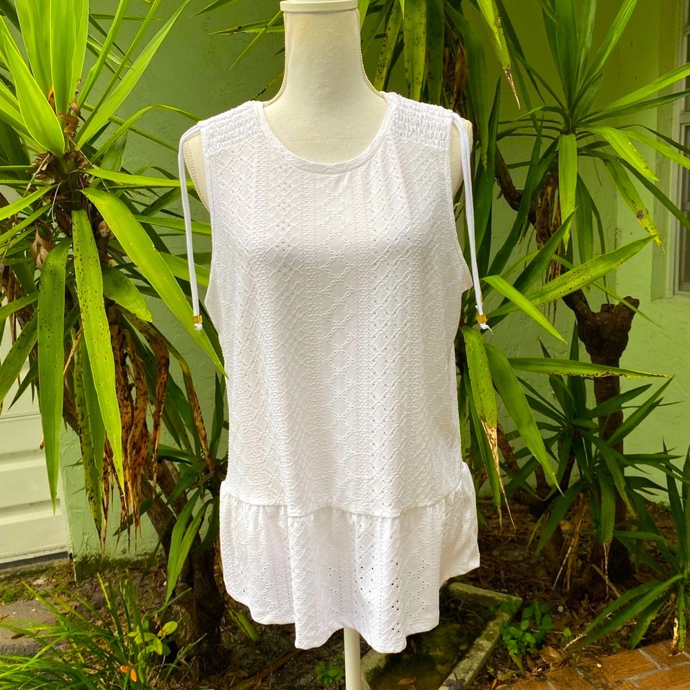 Michael Kors White Sleeveless Top
